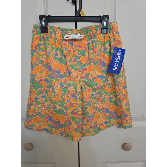 Ocean Gear Boys Swim Trunks L 10-12 Multicolor UPF 50+ Swim Shorts NWT - Picture 3 of 10